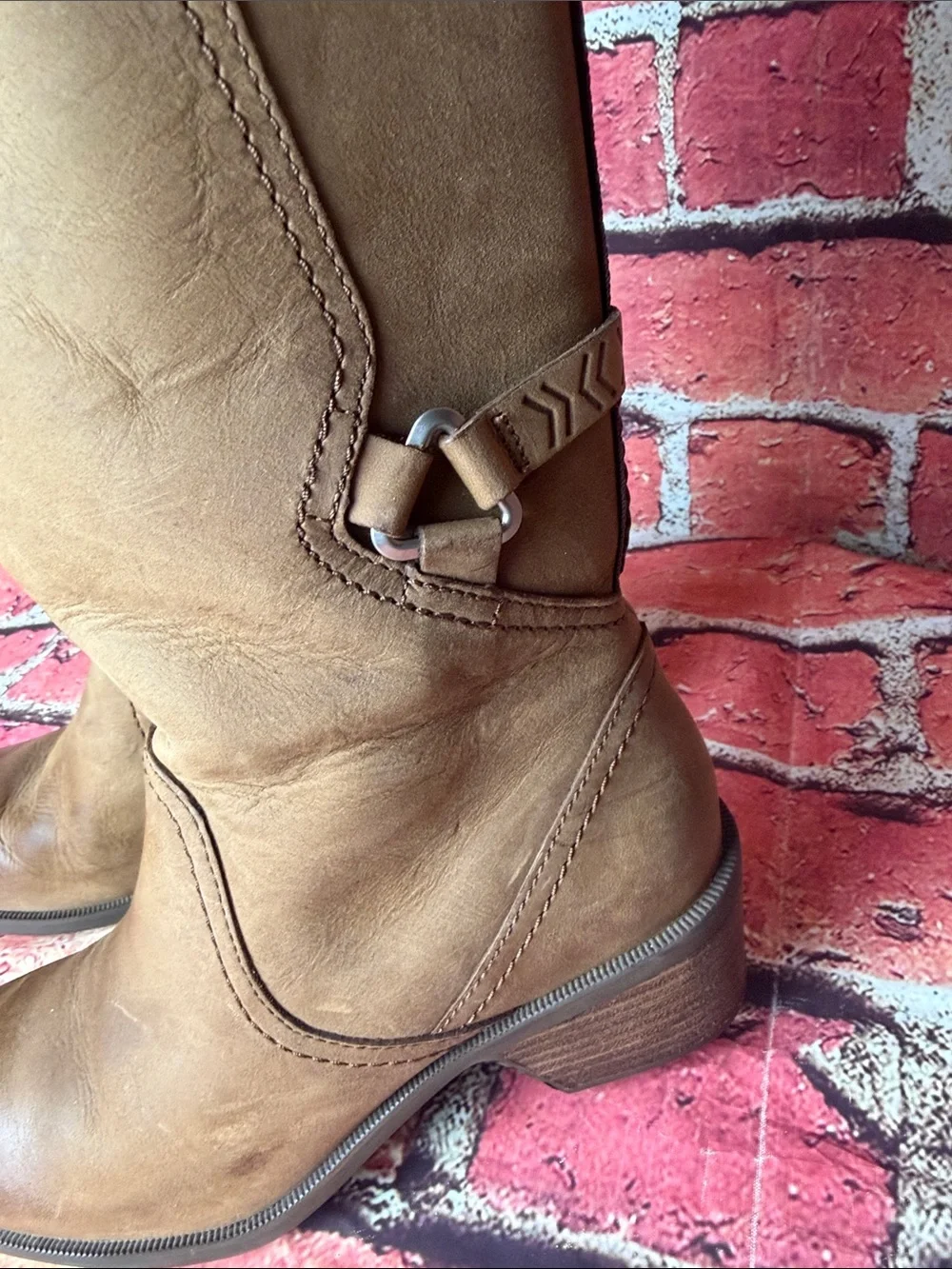 Teva De La Vina Tall Boots Women’s Size 7 Brown Leather Waterproof Riding Boots